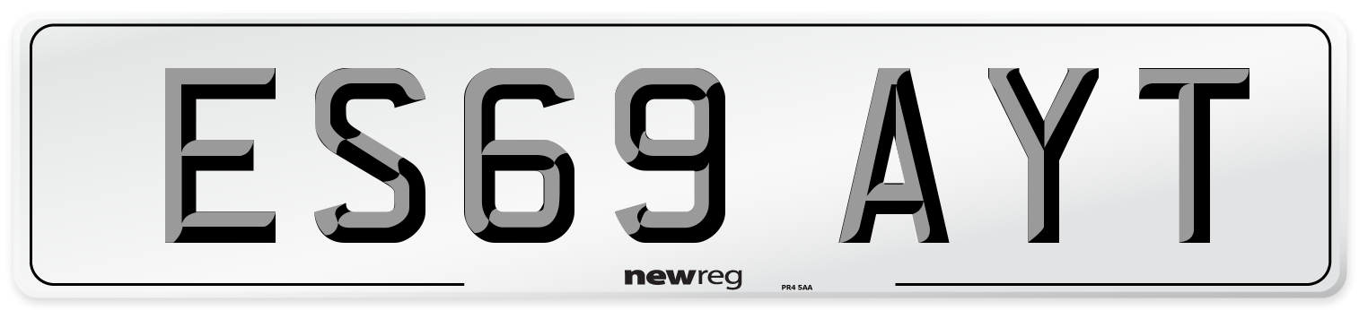 ES69 AYT Number Plate from New Reg
